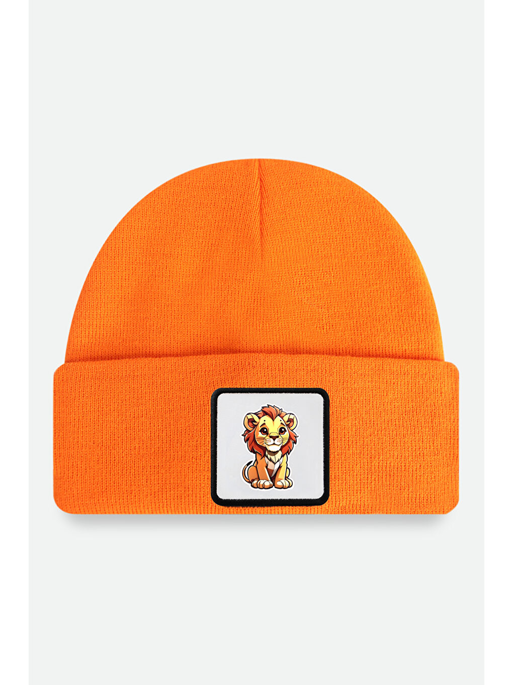 Kahverengi Aslan Logolu Turuncu Çocuk Bere