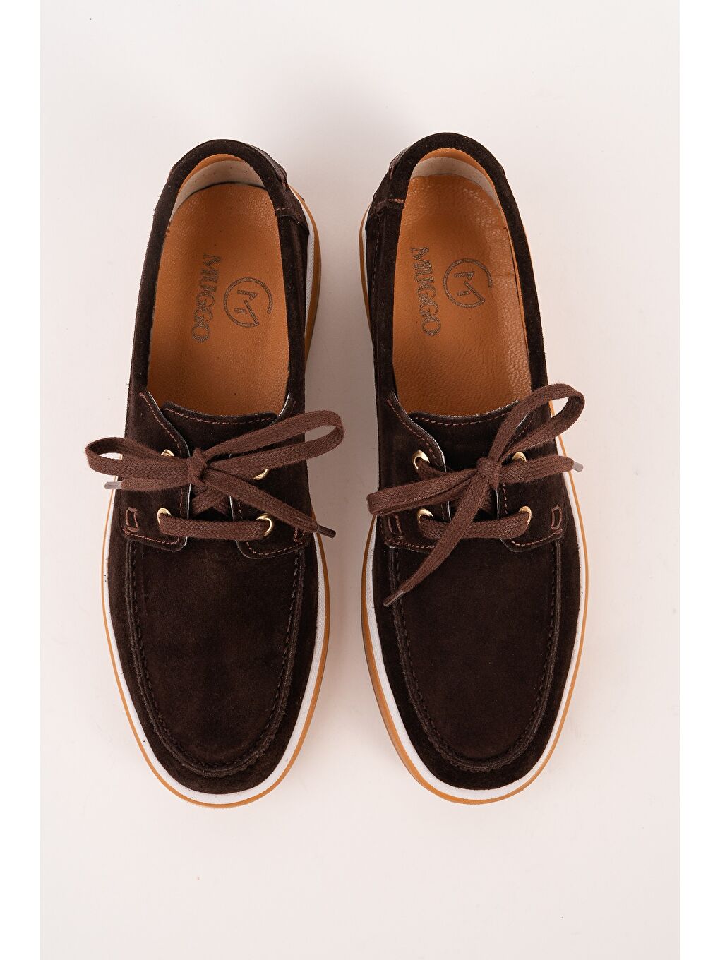 Kahverengi CRAFT Hakiki Süet Deri Bağcıklı Erkek Günlük Loafer Ayakkabı-4