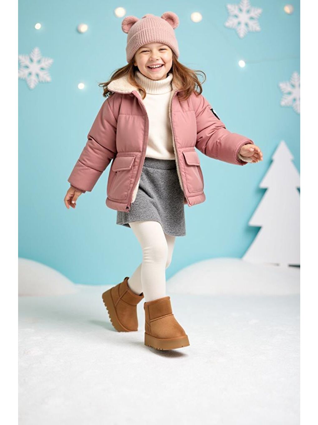 Kahverengi Snie C. Günlük Kız Çocuk Kürklü Bot Günlük Ayakkabı Sneaker 2025-2