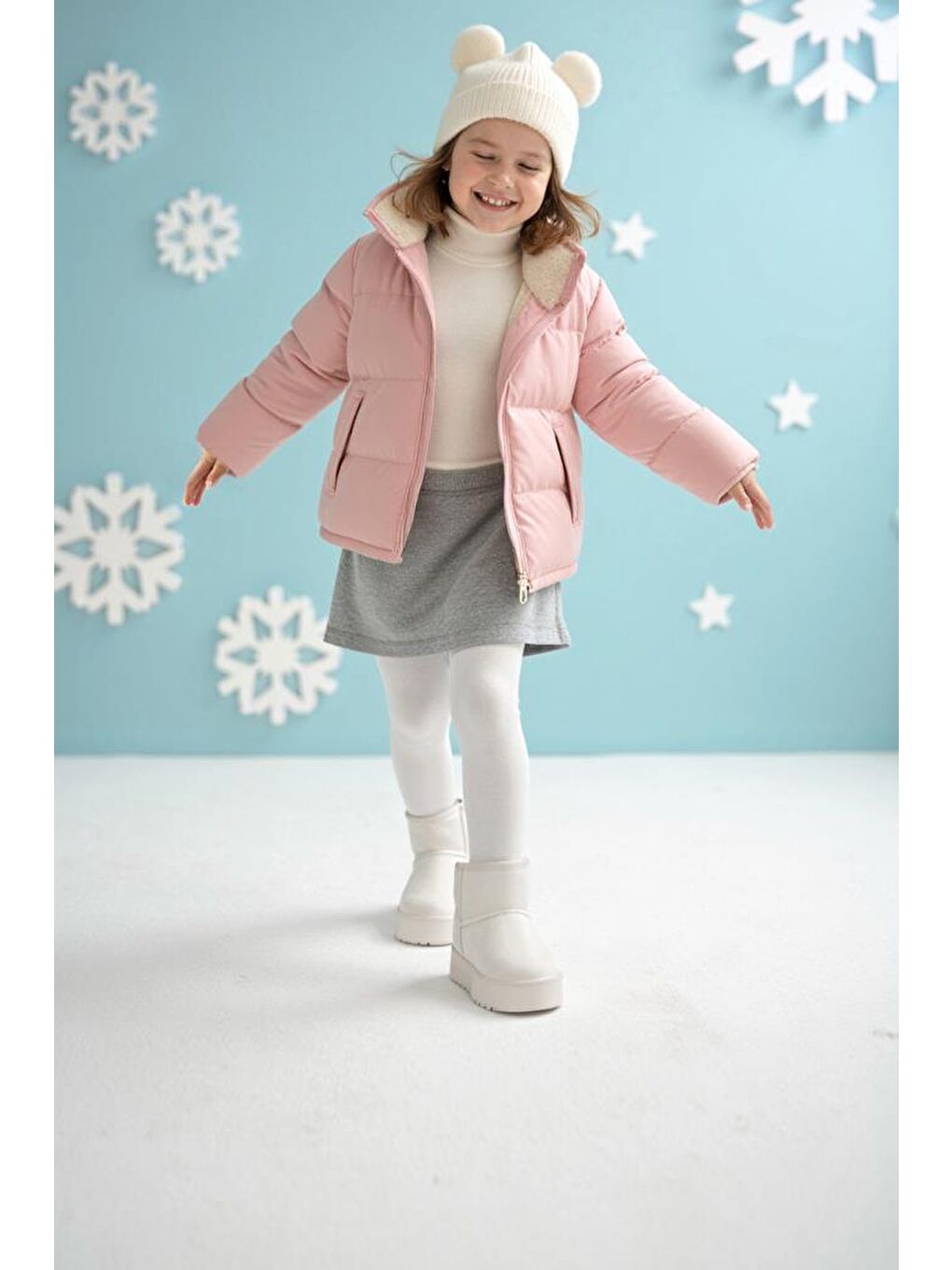 Bej Snie C. Günlük Kız Çocuk Kürklü Bot Günlük Ayakkabı Sneaker 2025-1