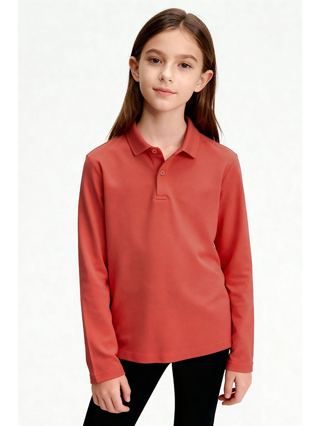 Basic Polo Yaka 2li Paket Lacivert-Coral Unisex Çocuk T-Shirt - 11170-1