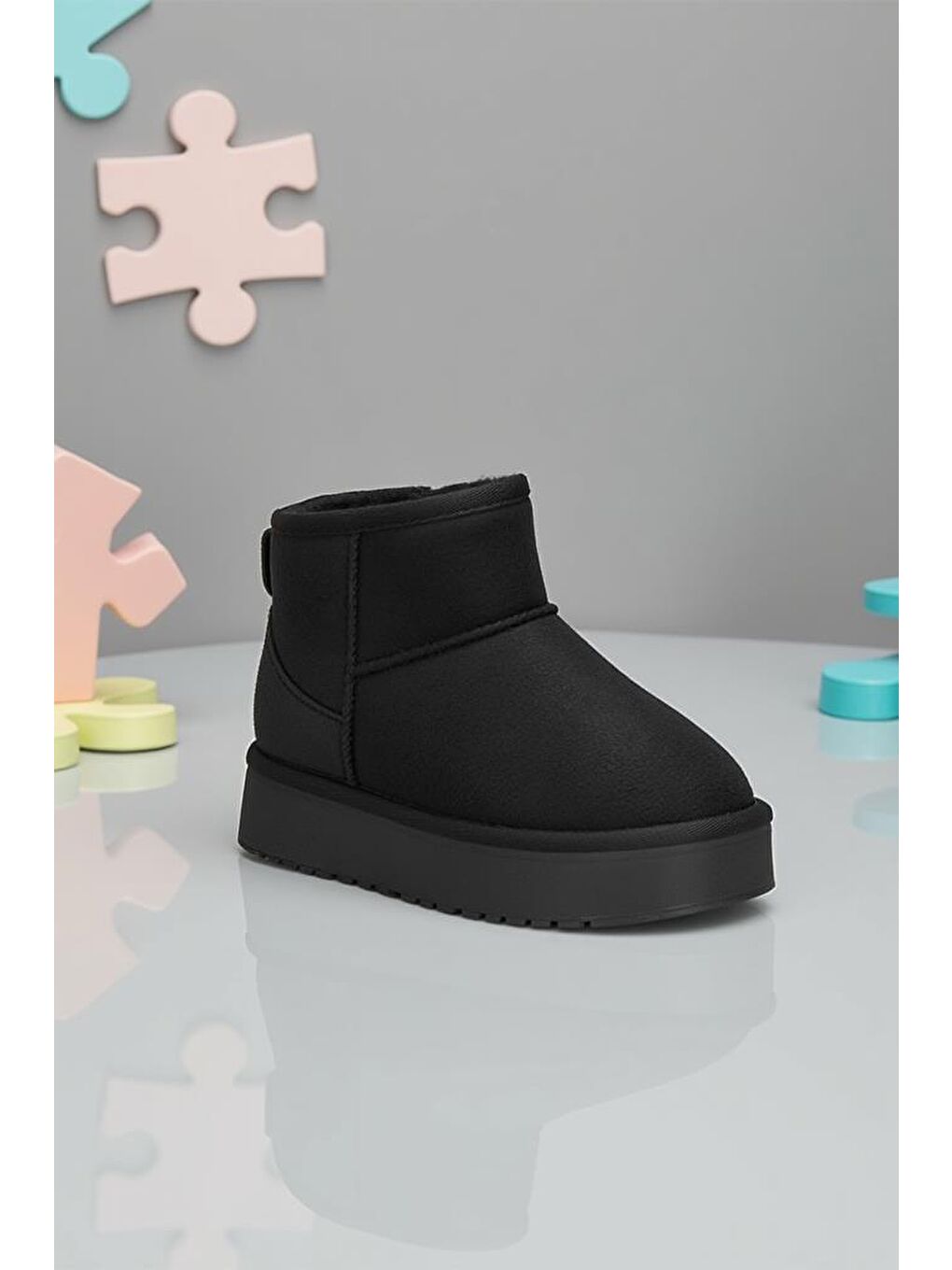 Siyah Snie C. Günlük Kız Çocuk Kürklü Bot Günlük Ayakkabı Sneaker 2025-2