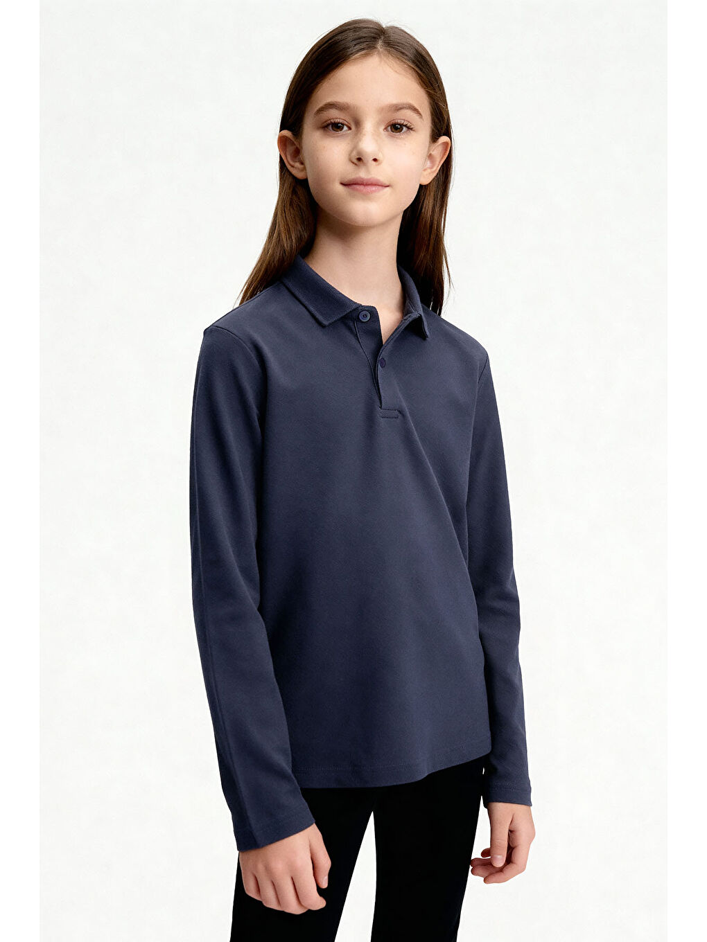 Basic Polo Yaka 2li Paket Lacivert-Coral Unisex Çocuk T-Shirt - 11170-4