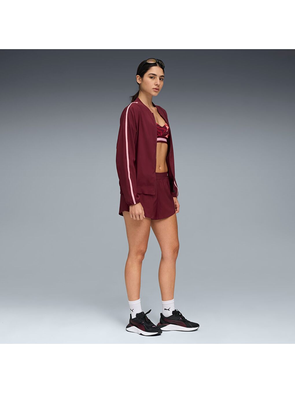 Bordo FLORAL RIBBON Kadın Ceket-1