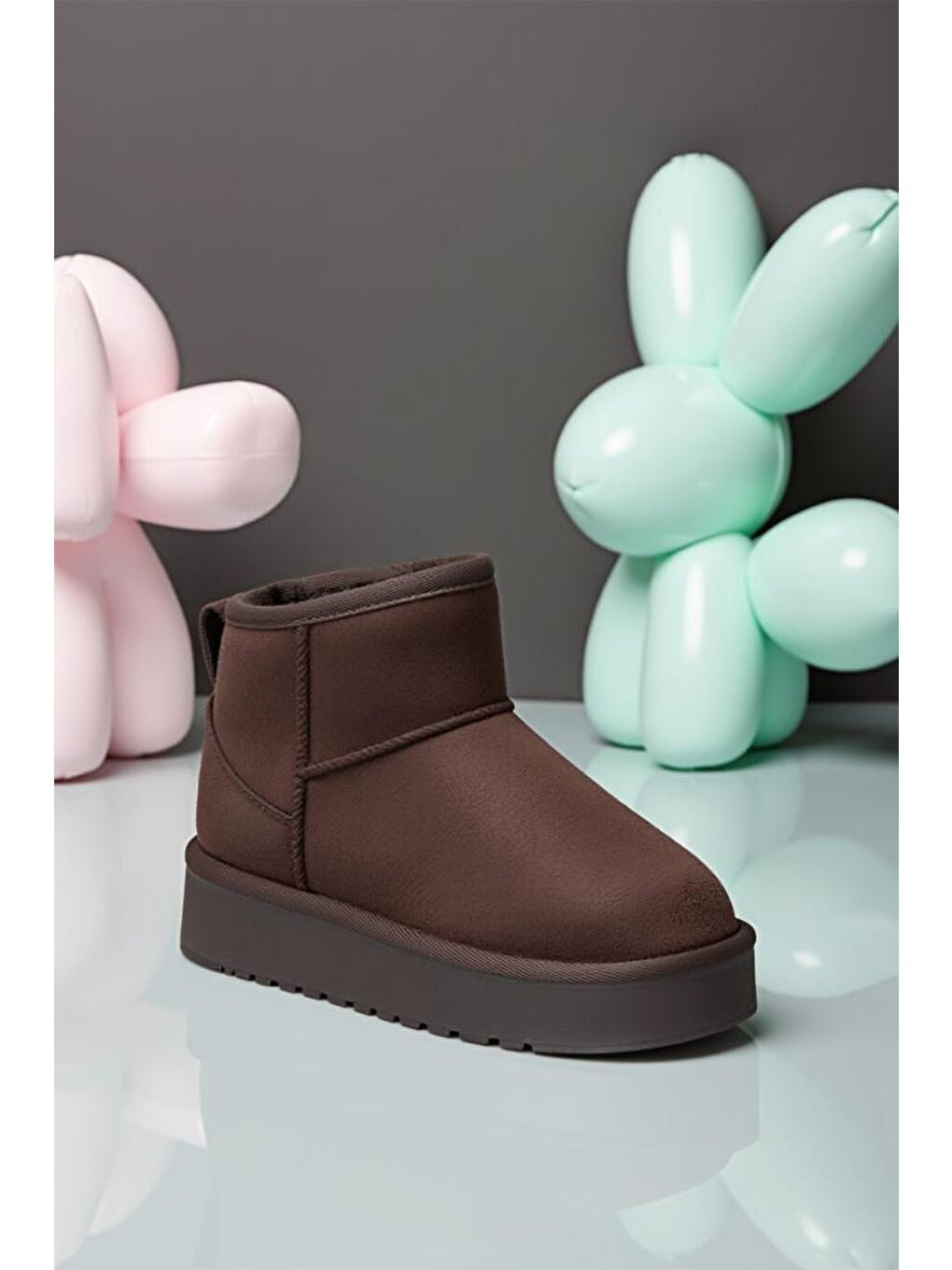 Kahverengi Snie C. Günlük Kız Çocuk Kürklü Bot Günlük Ayakkabı Sneaker 2025-2