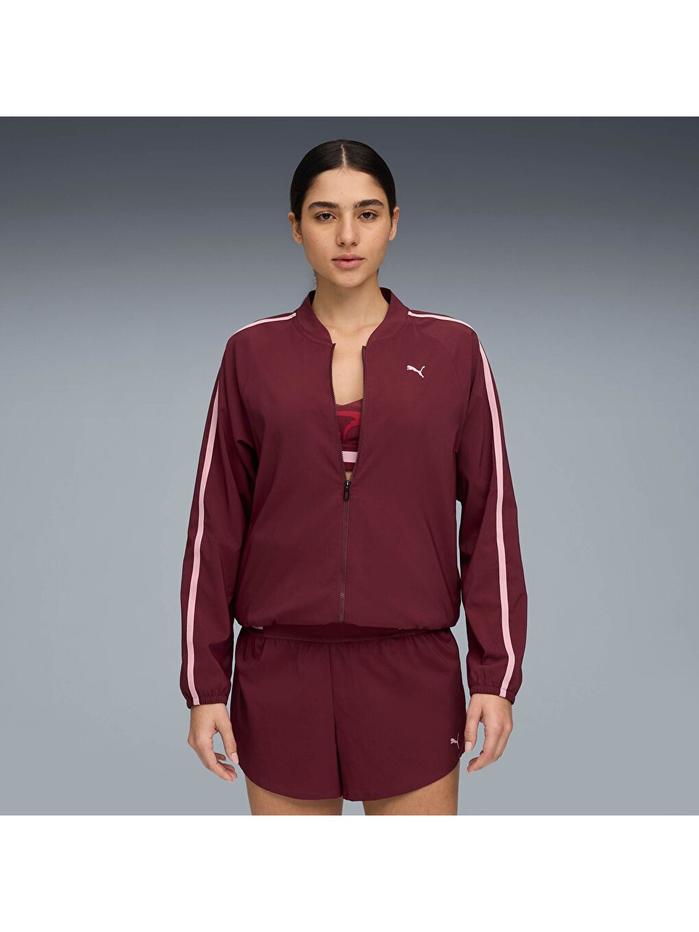 Bordo FLORAL RIBBON Kadın Ceket-4