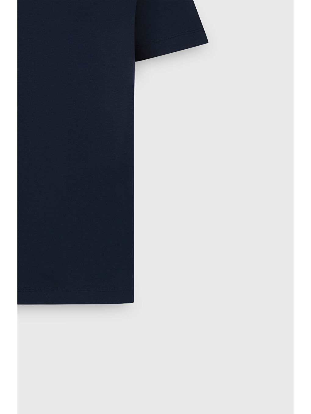 Erkek Lacivert Modern Fit Rahat Kesim %100 Pamuk Bisiklet Yaka Tişört-7