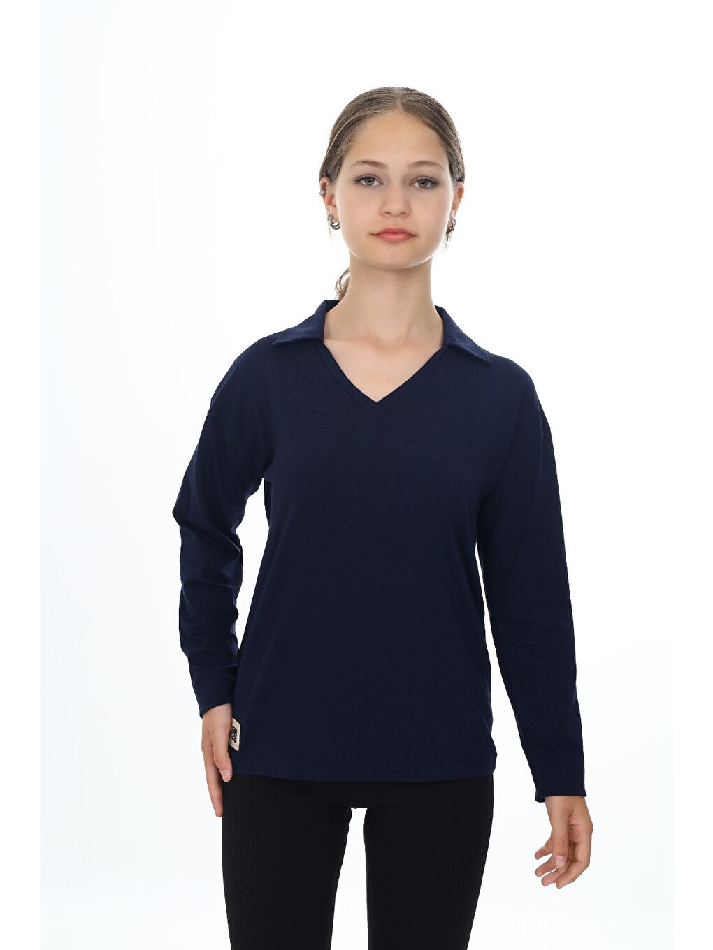 Lacivert Kız Çocuk Okul Tişört