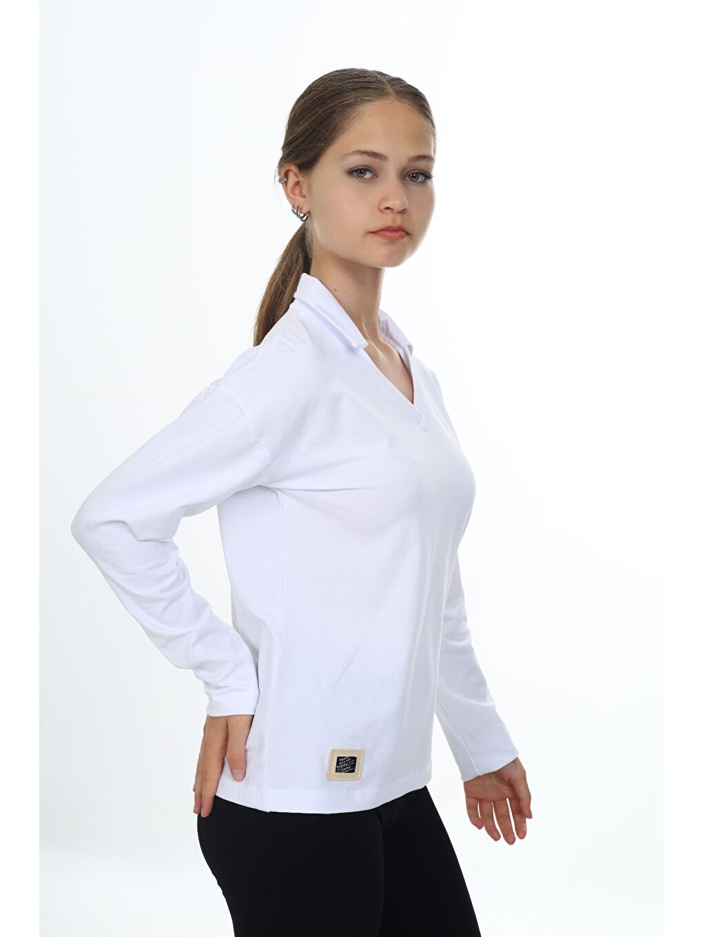 Beyaz Kız Çocuk Okul Tişört-2