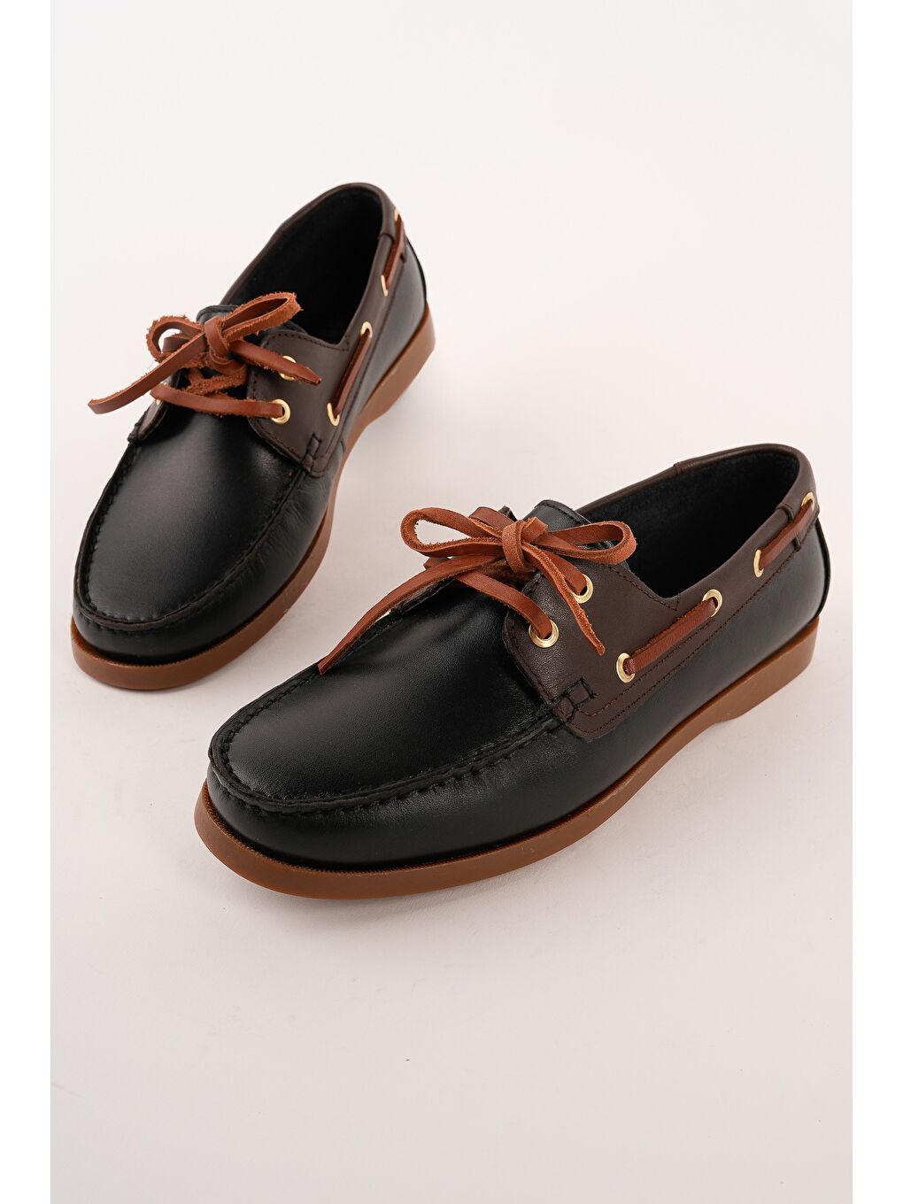 Siyah GENOVA Hakiki Deri Bağcıklı Erkek Günlük Loafer Ayakkabı-1