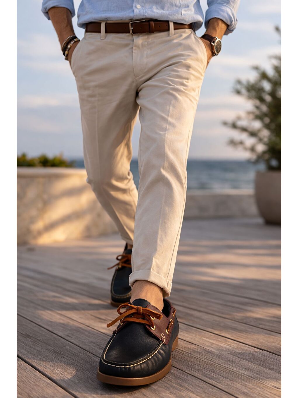 Lacivert GENOVA Hakiki Deri Bağcıklı Erkek Günlük Loafer Ayakkabı-6