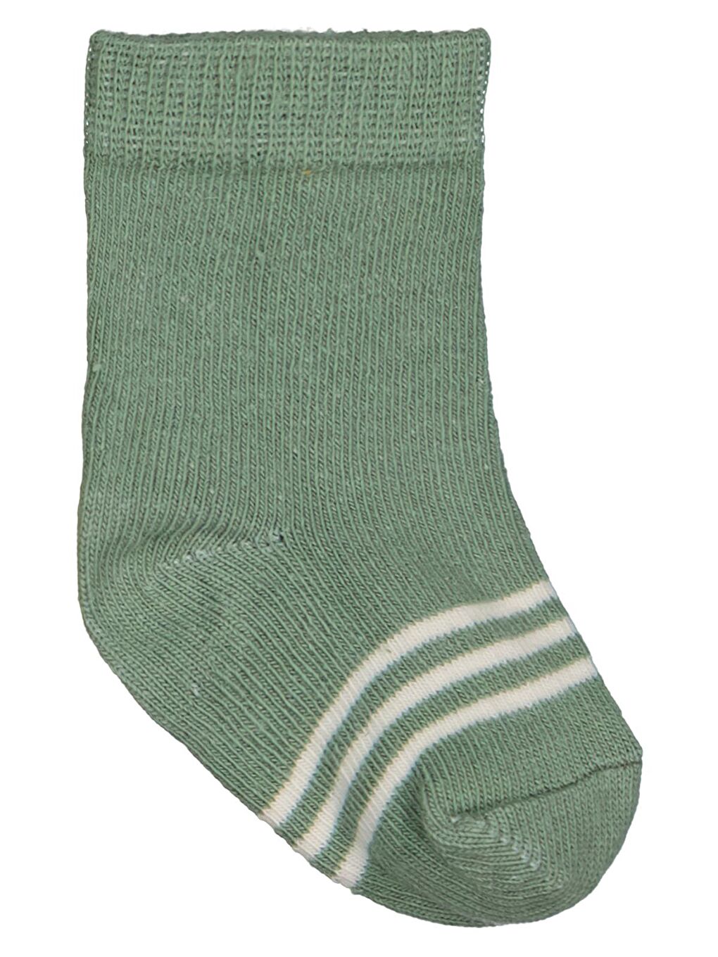 Beyaz Baby Basic Çizgili 3'lü 6- Bebek Erkek Çorap Set - Standart-1
