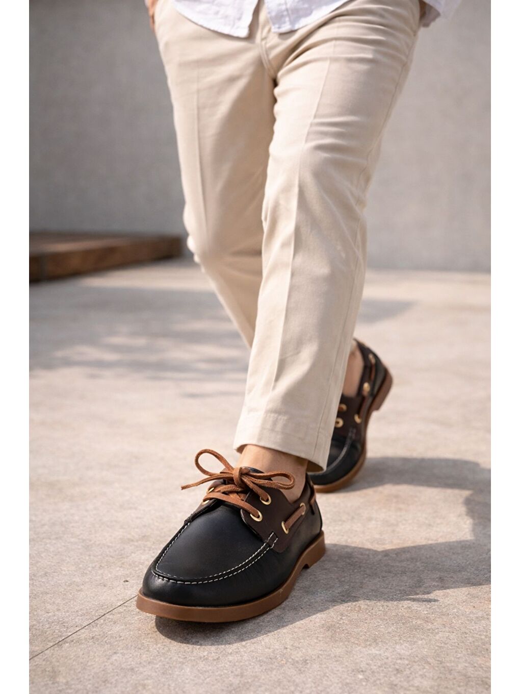 Siyah GENOVA Hakiki Deri Bağcıklı Erkek Günlük Loafer Ayakkabı-6