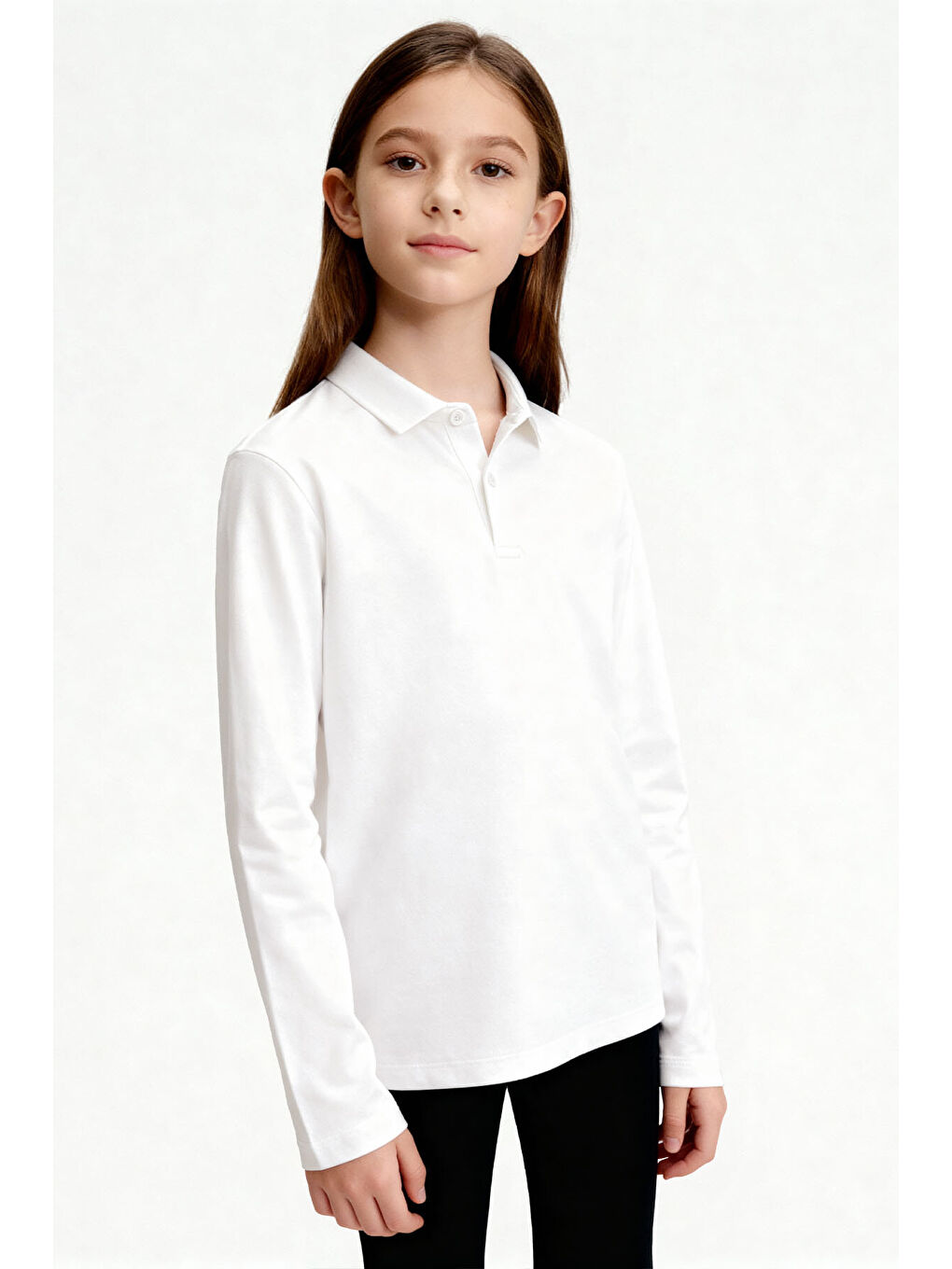 Basic Polo Yaka 2li Paket Siyah-Beyaz Unisex Çocuk T-Shirt - 11170-4