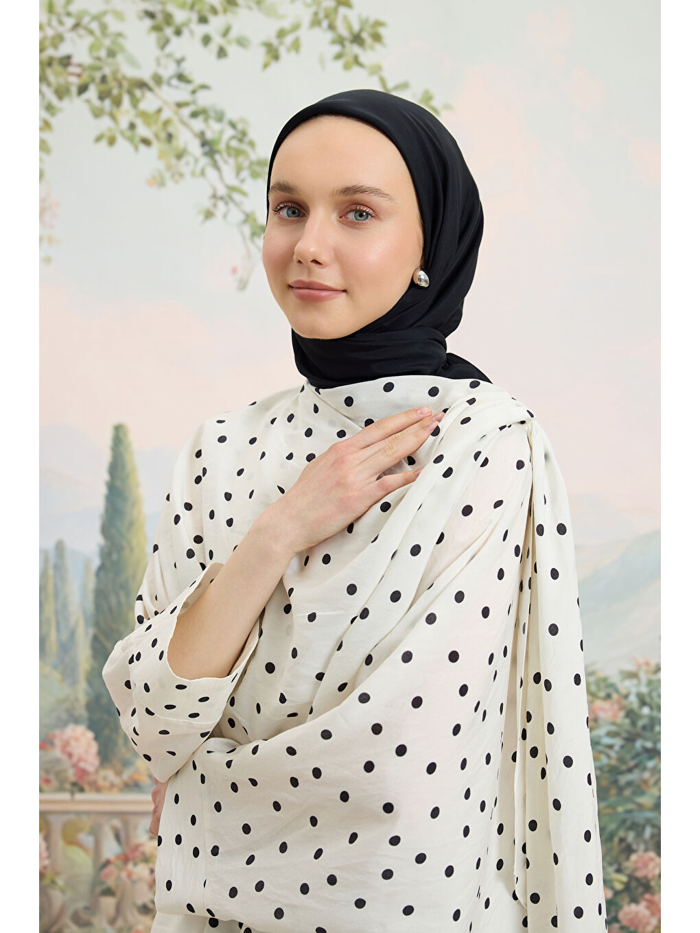 Floş Viskon Düz Eşarp Siyah