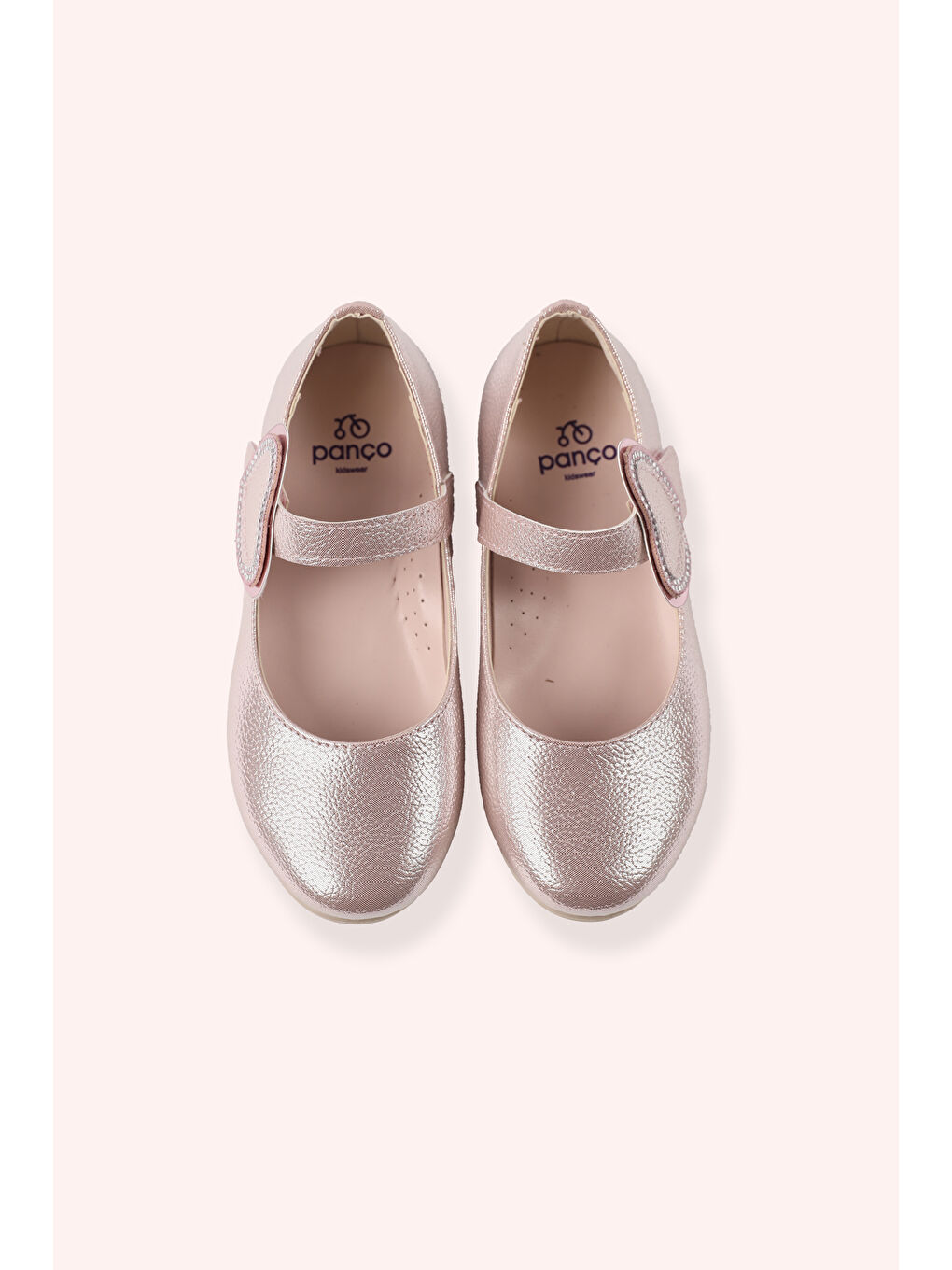 Pembe Kız Çocuk Kalp Detaylı Beyaz Babet-2