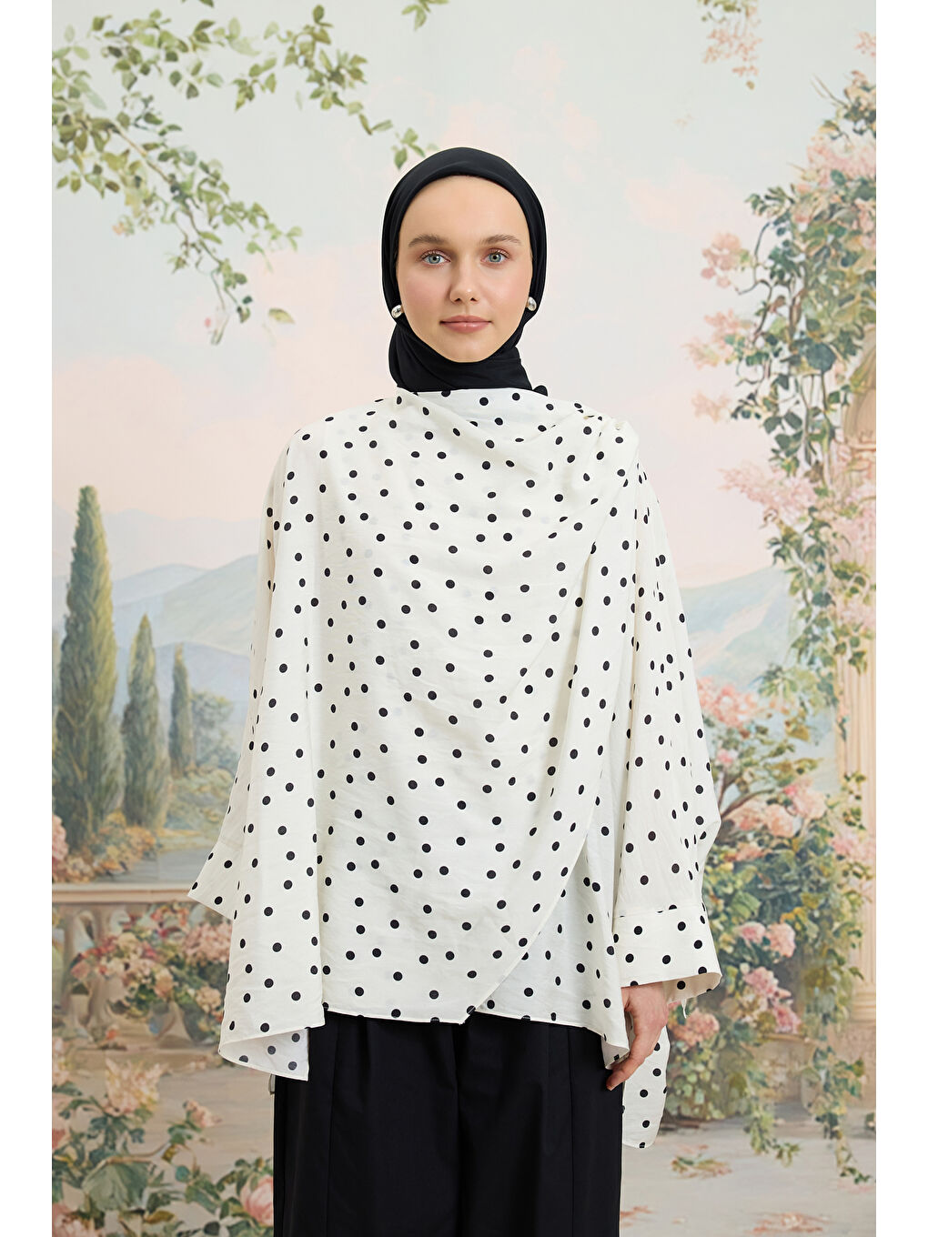 Floş Viskon Düz Eşarp Siyah-3