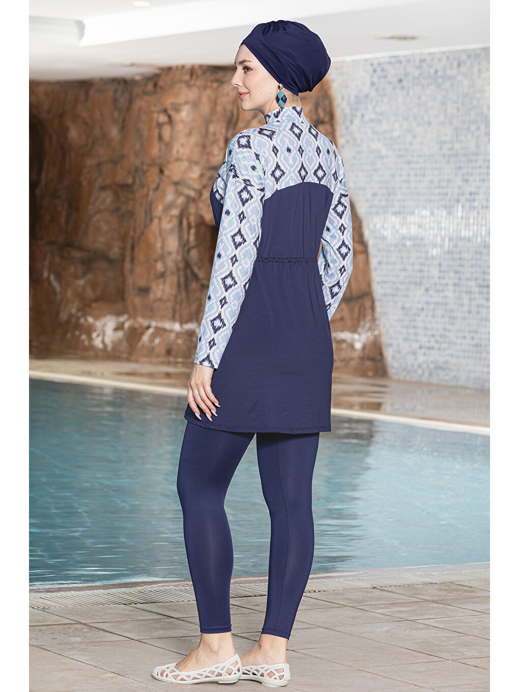 Elastanlı Tam Kapalı Tesettür Mayo 1256 170 Lacivert-1