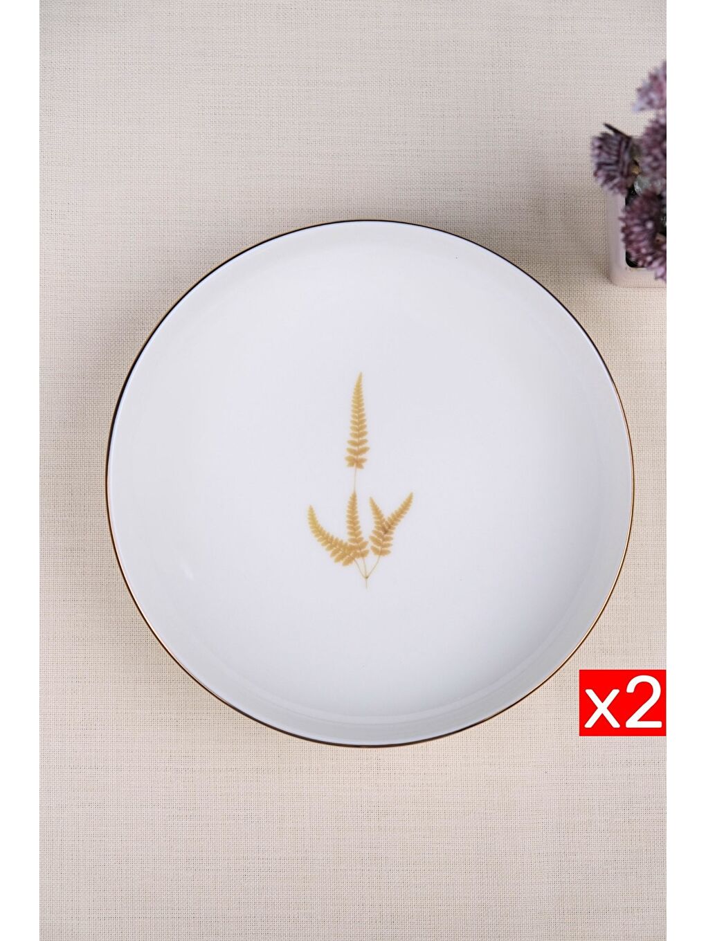 Karışık Porselen Natura Marinum Altın Yaldız Çukur Tabak 18,50cm 2 li