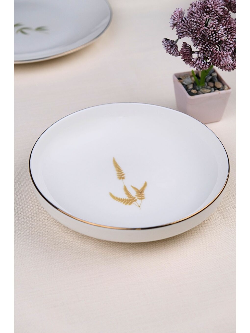 Karışık Porselen Natura Marinum Altın Yaldız Çukur Tabak 18,50cm 2 li-2