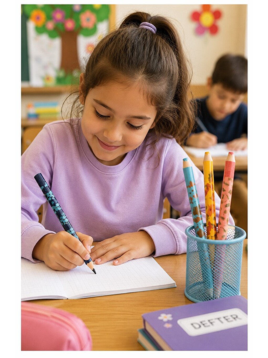 Jumbo Kurşun Kalem 4 Adet Silka 1511 Kelebekli Jumbo Kalın Kalem Hb Kolay Tutuş Dereceli Kalem Kurşu-2