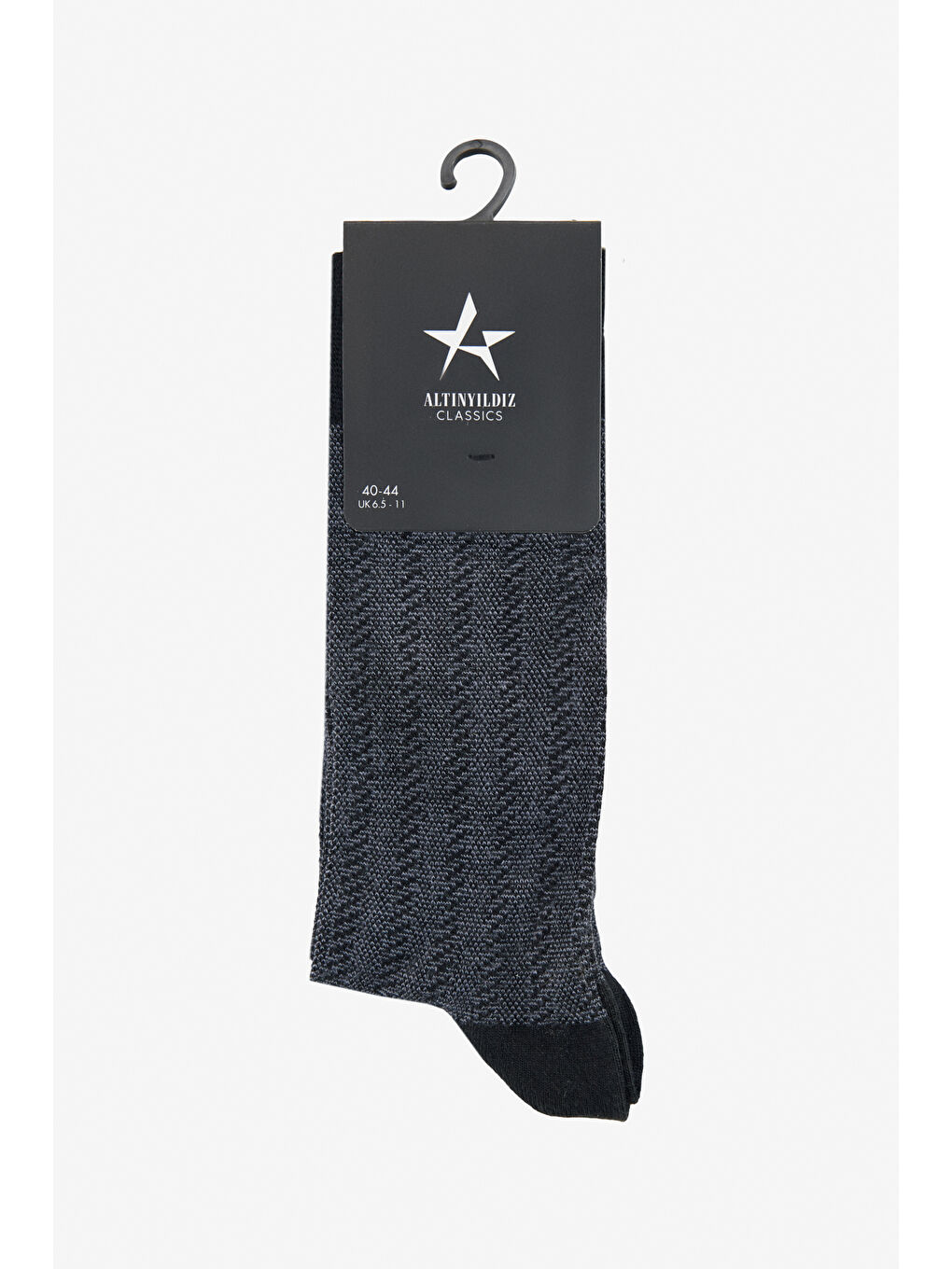 Erkek Siyah Desenli Tekli Soket Çorap