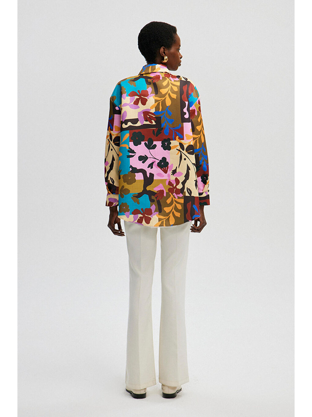 Siyah Desenli Saten Ceket-3