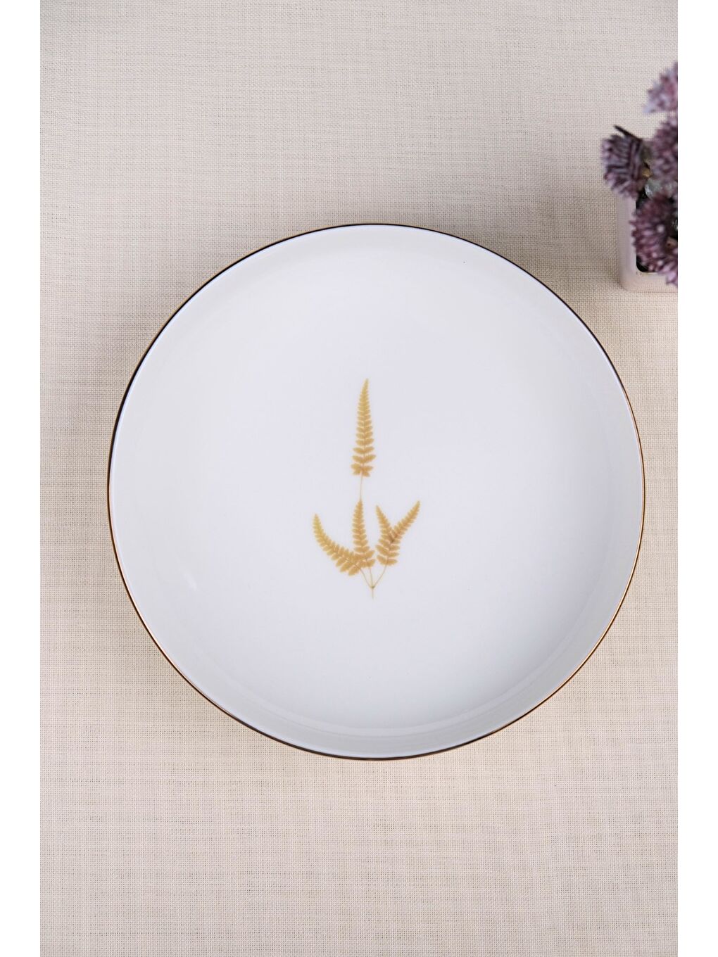 Karışık Porselen Natura Marinum Altın Yaldız Çukur Tabak 18,50cm 4 lü-1