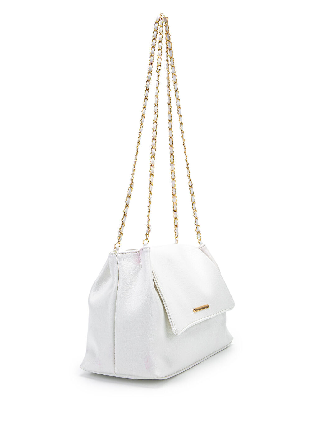 Kapaklı Zarif Tasarım Sarrah Kadın Omuz Çanta Beyaz-1