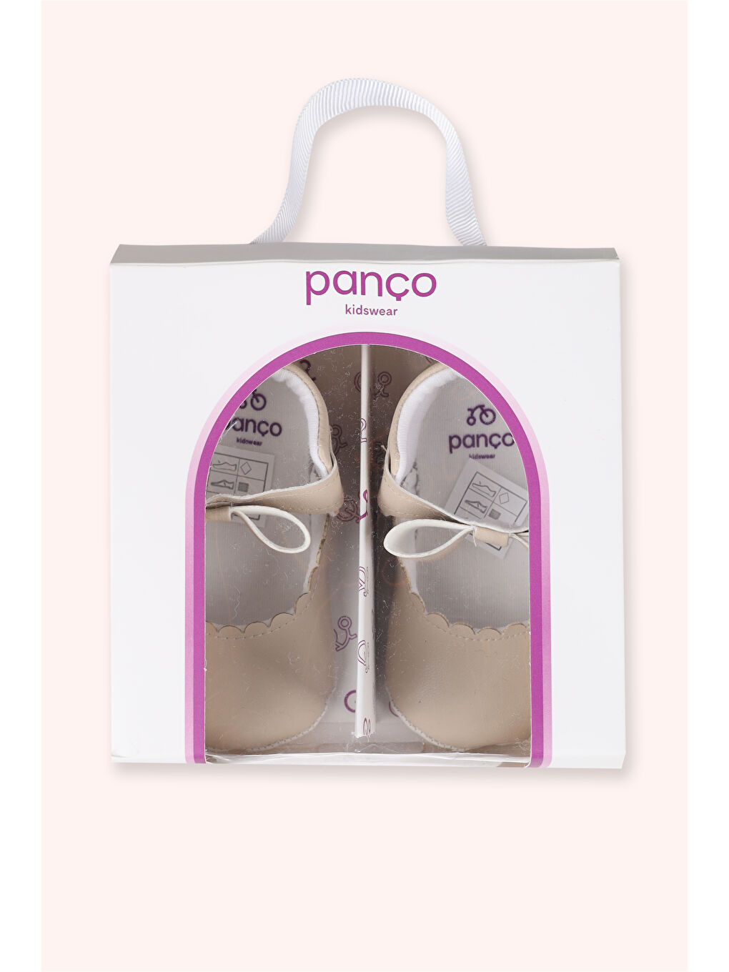 Pembe Yenidoğan Kurdela Detaylı Pudra Patik-3