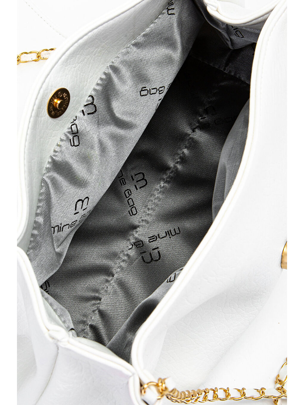 Kapaklı Zarif Tasarım Sarrah Kadın Omuz Çanta Beyaz-3