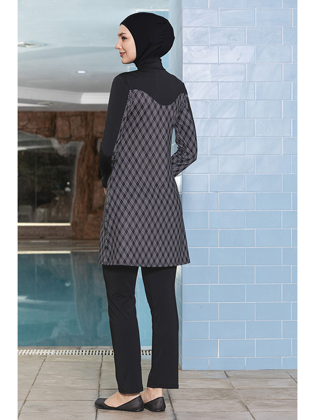 Elastanlı Tam Kapalı Tesettür Mayo 1272 Siyah-1