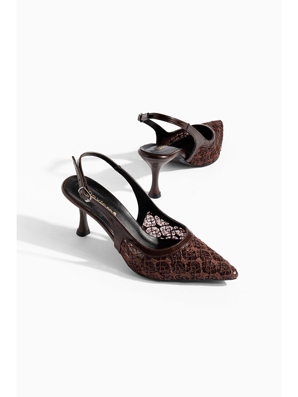 Kahverengi D0144 Günlük Ortopedik Kadın Klasik Topuklu Ayakkabı-1