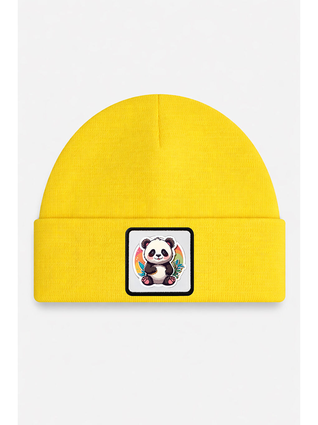 Panda Logolu Sarı Çocuk Bere