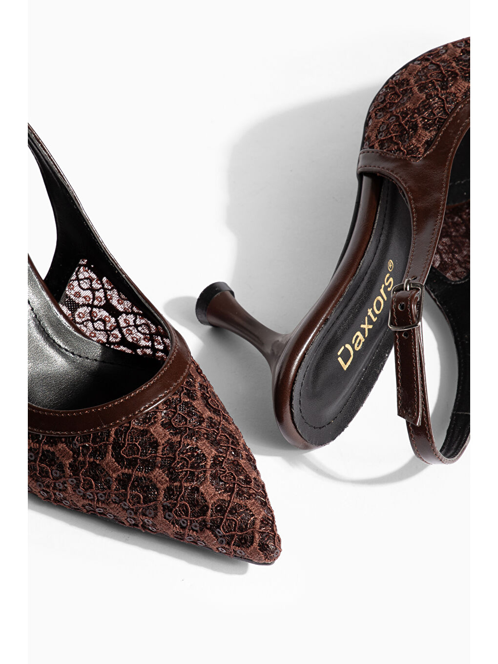 Kahverengi D0144 Günlük Ortopedik Kadın Klasik Topuklu Ayakkabı-2