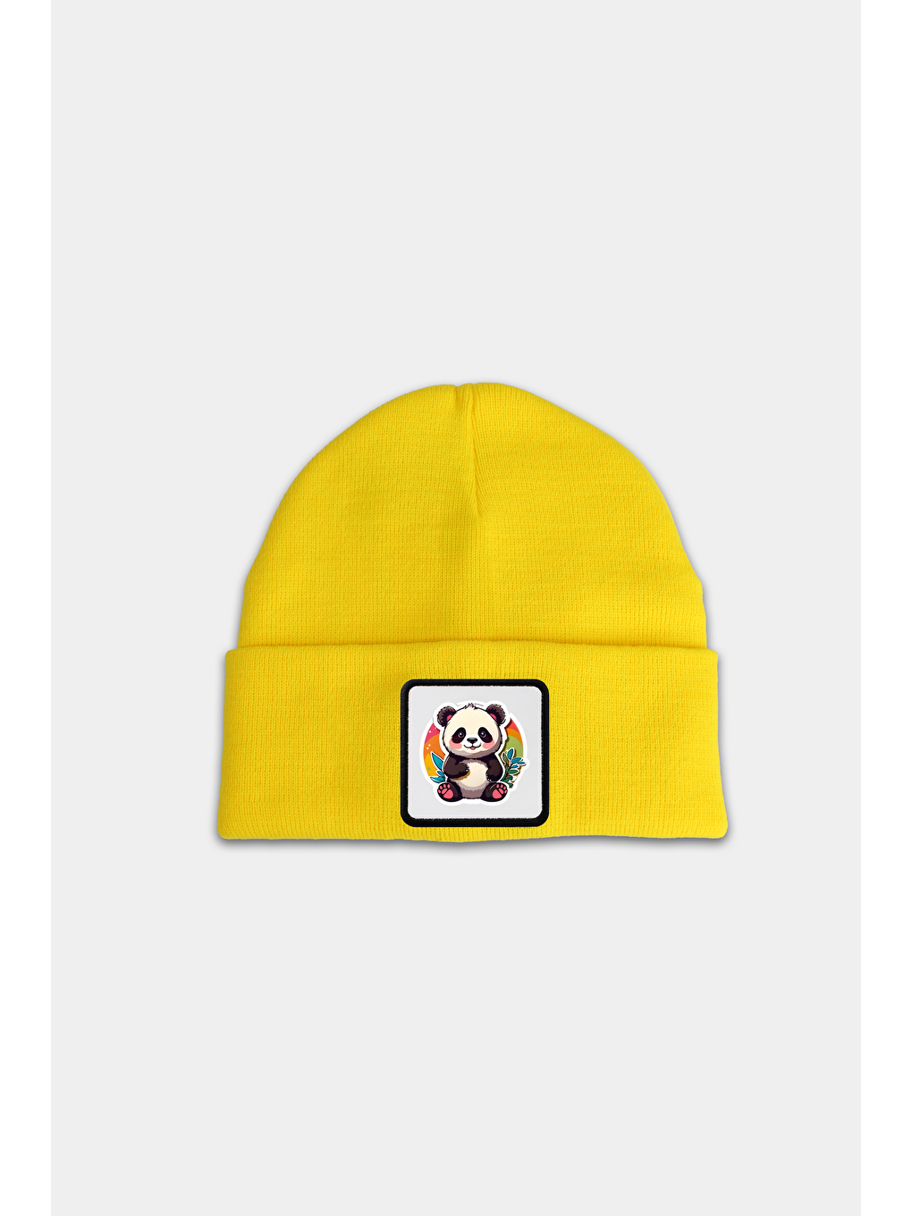 Panda Logolu Sarı Çocuk Bere-1