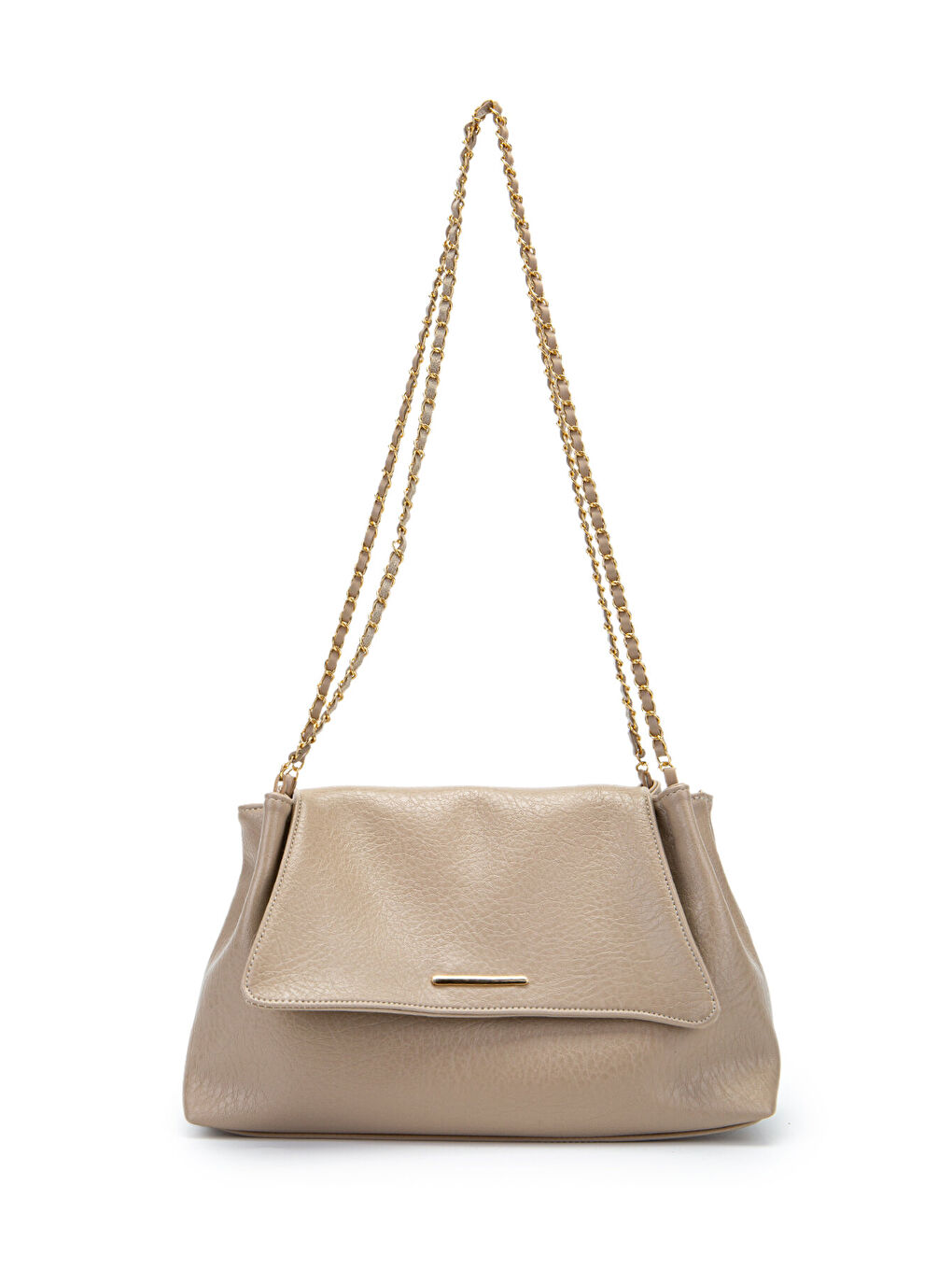 Kapaklı Zarif Tasarım Sarrah Kadın Omuz Çanta Bej