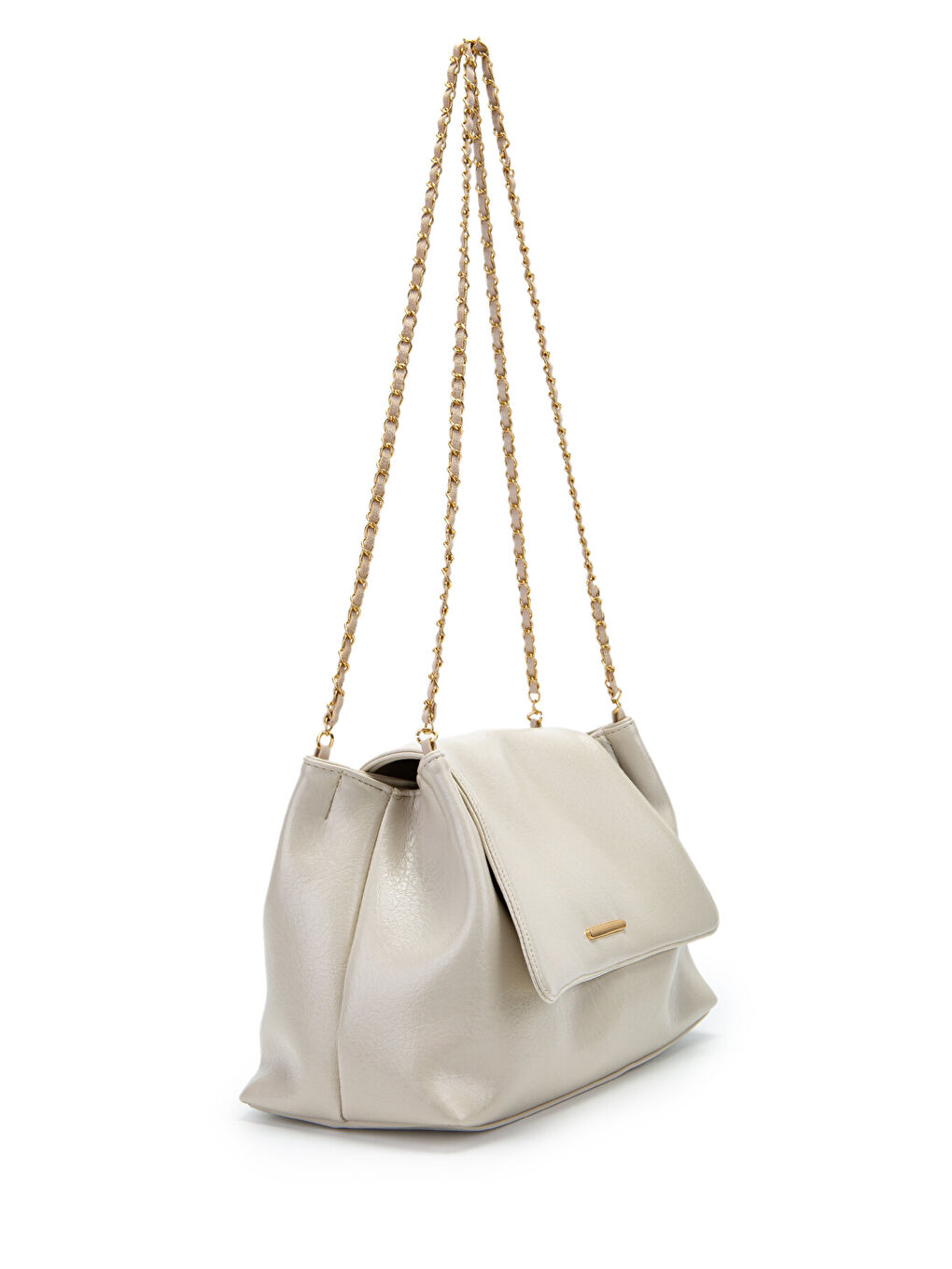 Ekru Kapaklı Zarif Tasarım Sarrah Kadın Omuz Çanta Krem-1