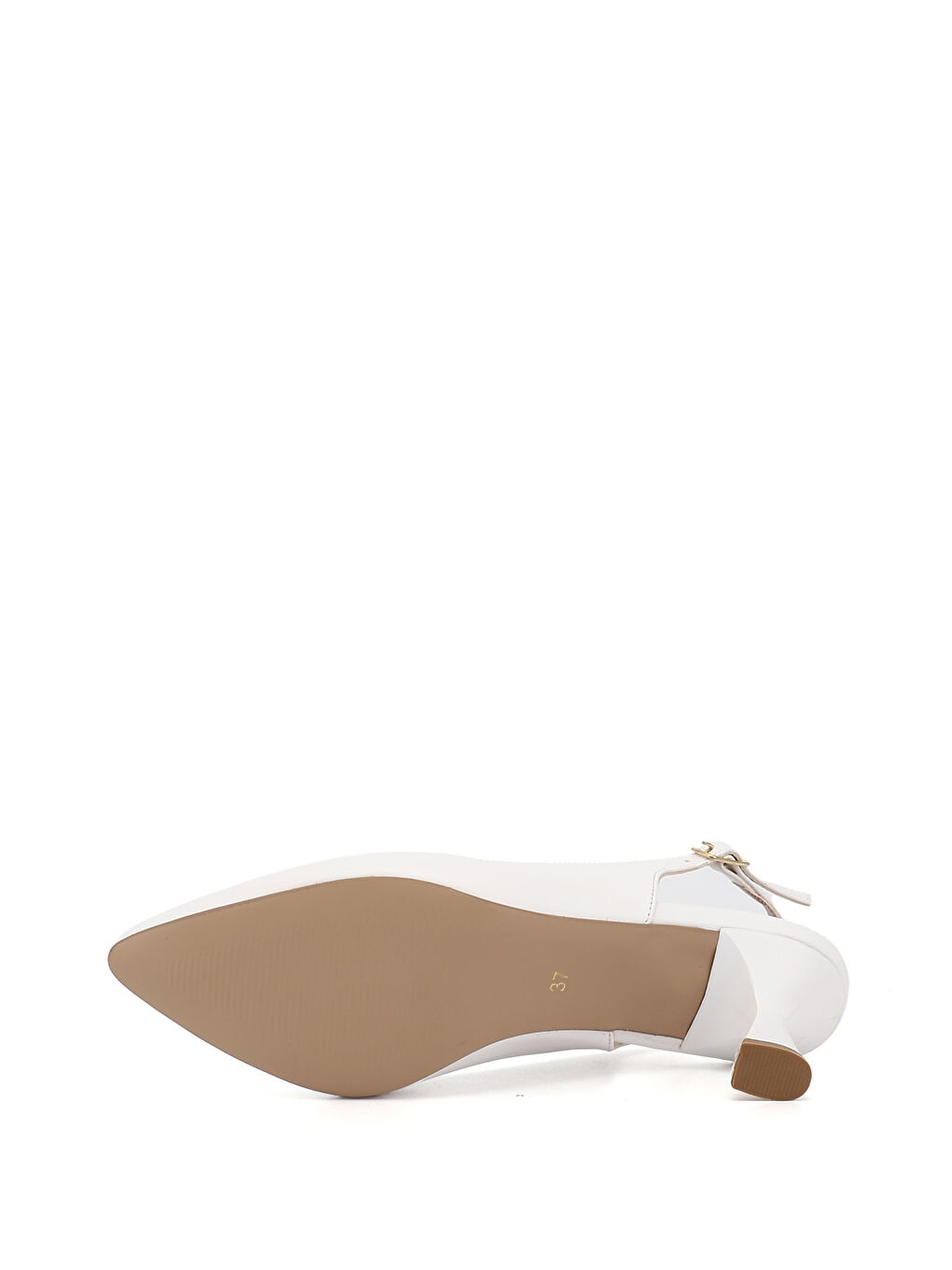 Beyaz Kadın CANLI BEYAZ Sivri Burun Kadeh Ökçe Arkası Açık Ayakkabı-5