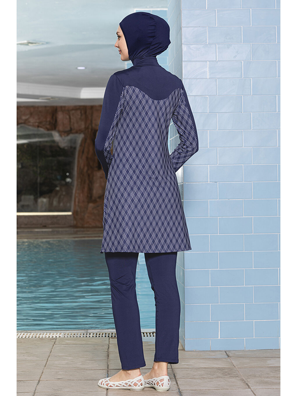 Elastanlı Tam Kapalı Tesettür Mayo 1272 Lacivert-1