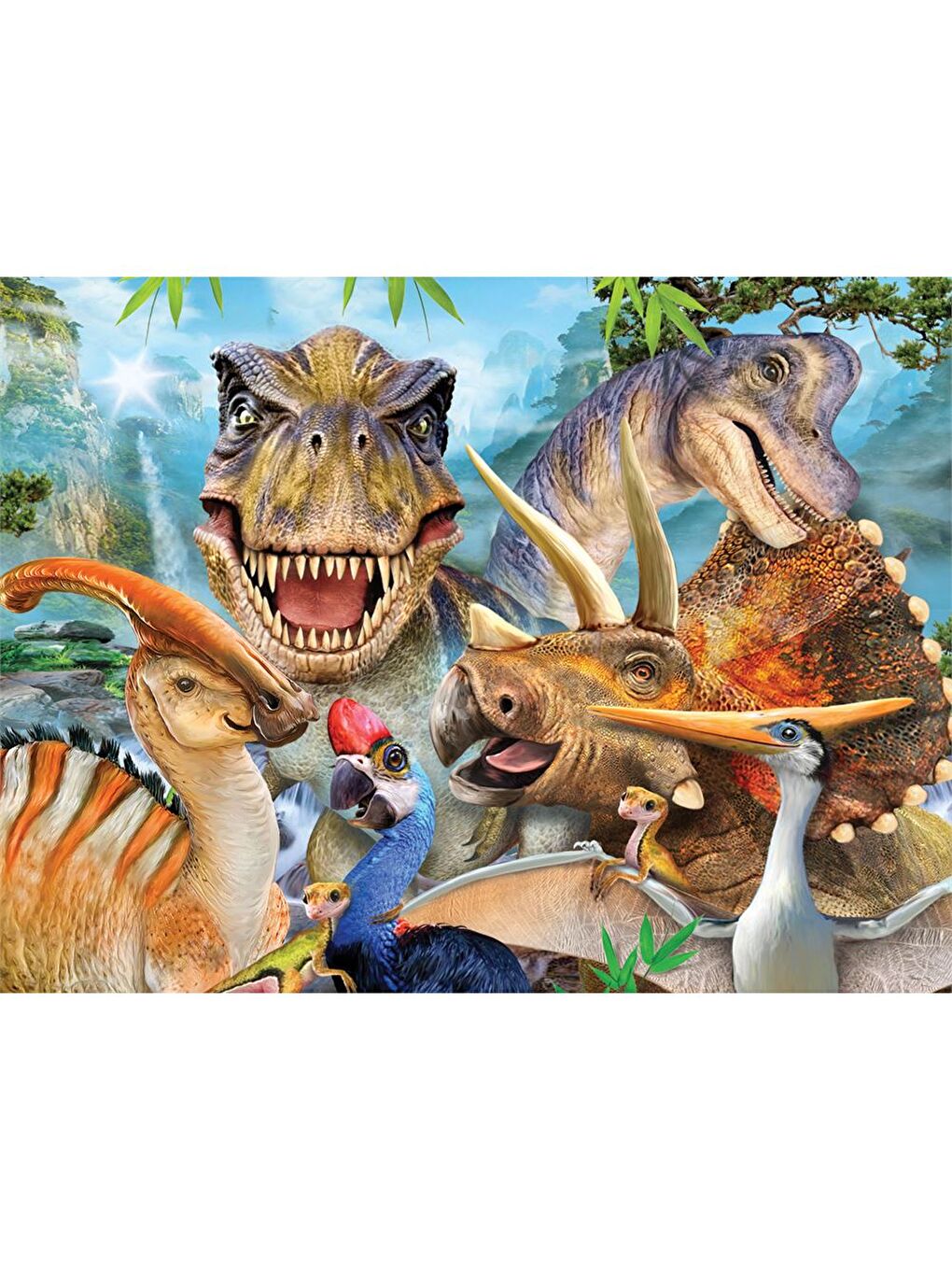 Dinozorlar Selfie Çift Taraflı Puzzle 100 Parça 15037-2