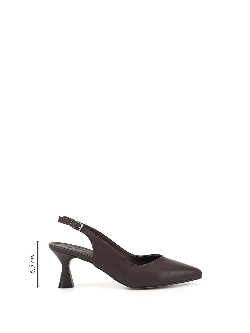 Kahverengi Kadın KAHVERENGİ Sivri Burun Kadeh Ökçe Arkası Açık Ayakkabı-1