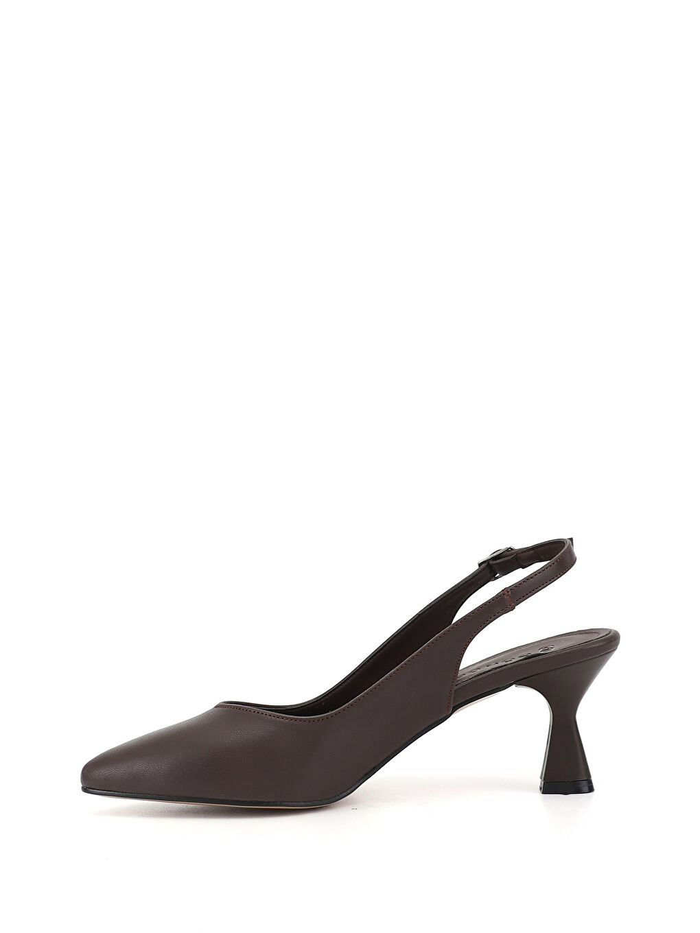 Kahverengi Kadın KAHVERENGİ Sivri Burun Kadeh Ökçe Arkası Açık Ayakkabı-4