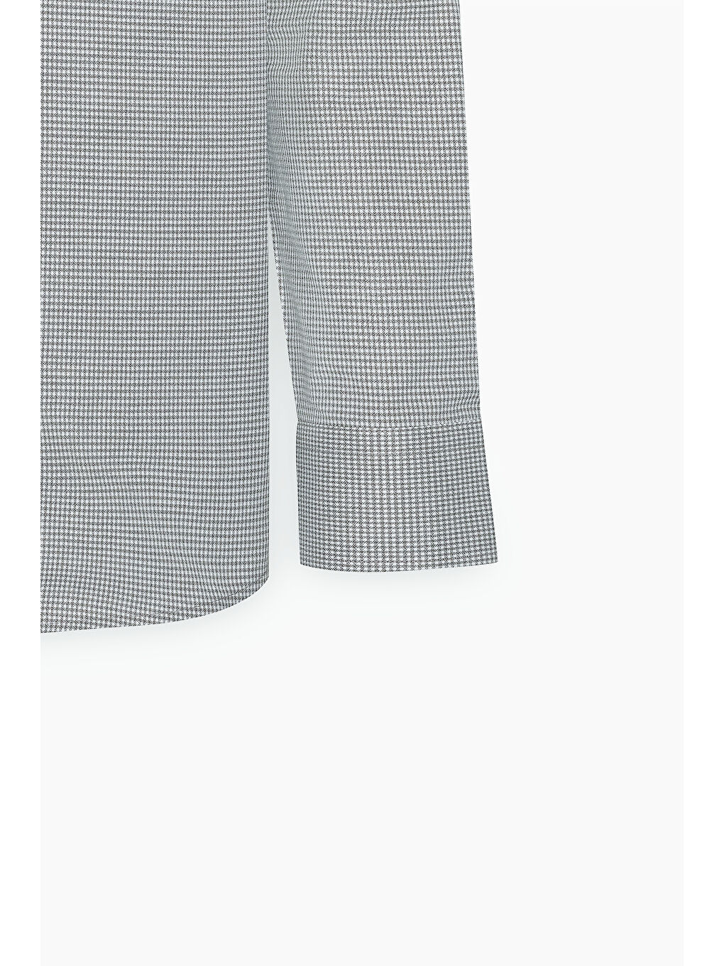 Erkek Siyah-Beyaz Slim Fit Dar Kesim Düğmeli Yaka %100 Pamuk Kazayağı Desenli Gömlek-7