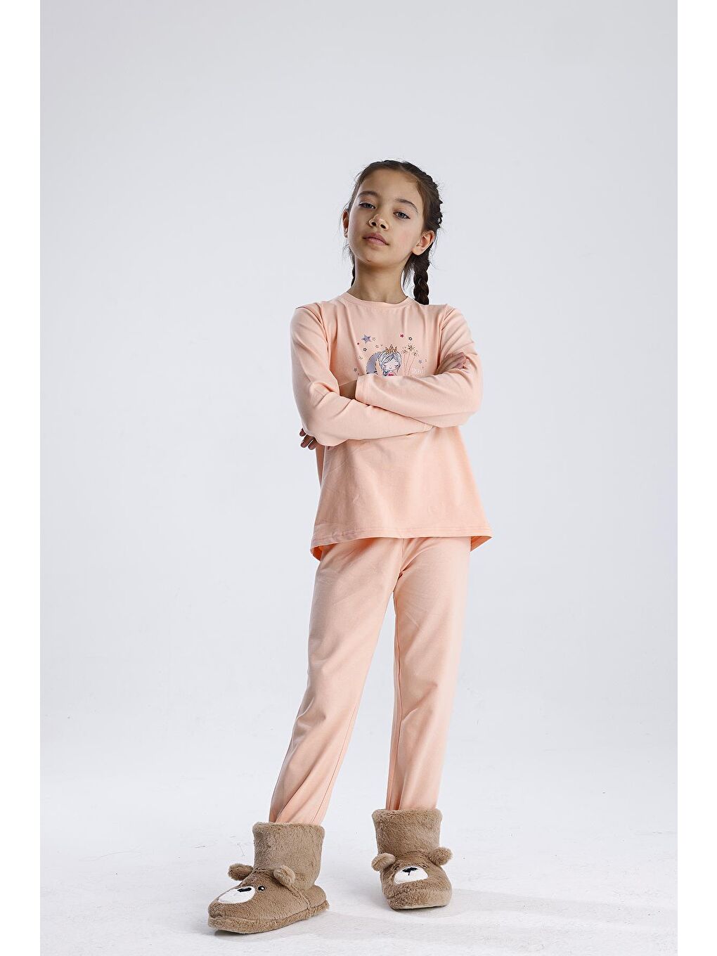 Pembe Baskılı Pijama Takımı-1