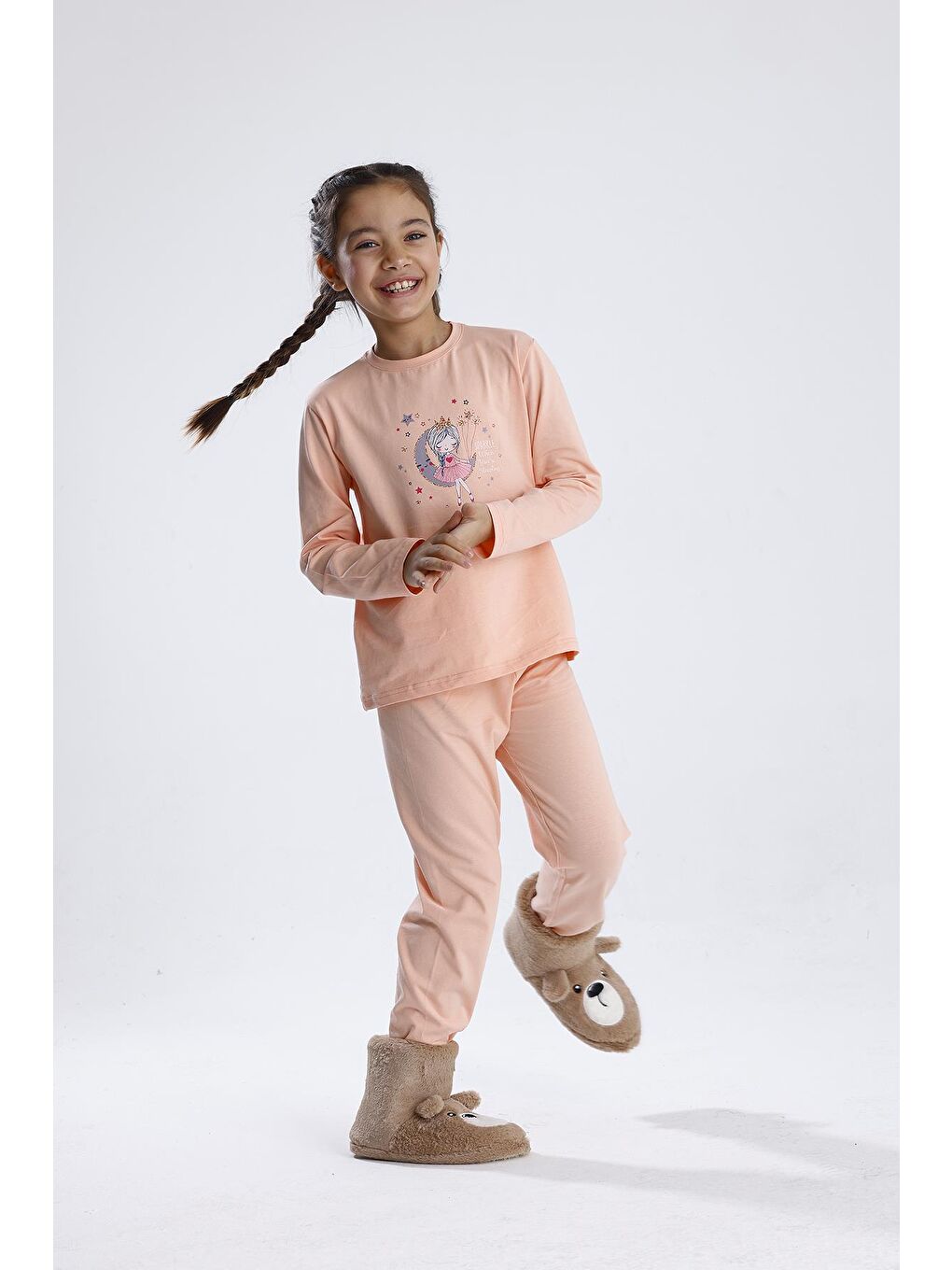 Pembe Baskılı Pijama Takımı-3