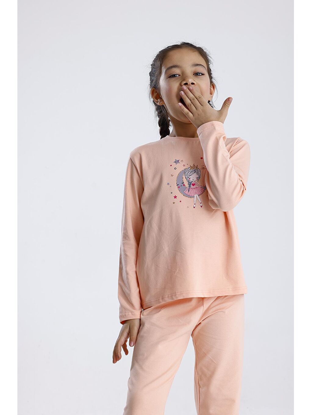Pembe Baskılı Pijama Takımı-4