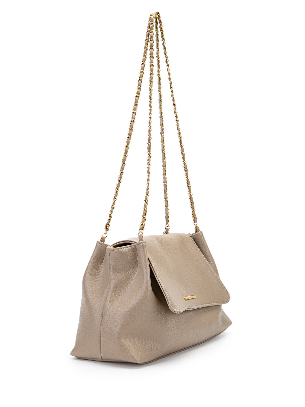 Kapaklı Zarif Tasarım Sarrah Kadın Omuz Çanta Bej-1