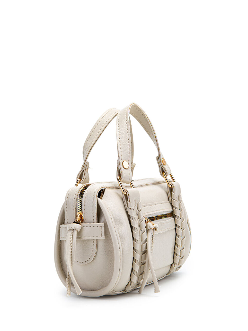 Ekru Örgü Ve Sarkıt Detaylı Jimmy Kadın Çapraz Çanta Krem-1