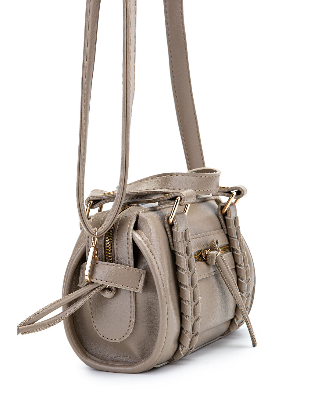 Örgü Ve Sarkıt Detaylı Jimmy Kadın Çapraz Çanta Bej-4